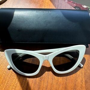 AUTHENTIC — Saint Laurent White Cat Eye Lily Sunglasses